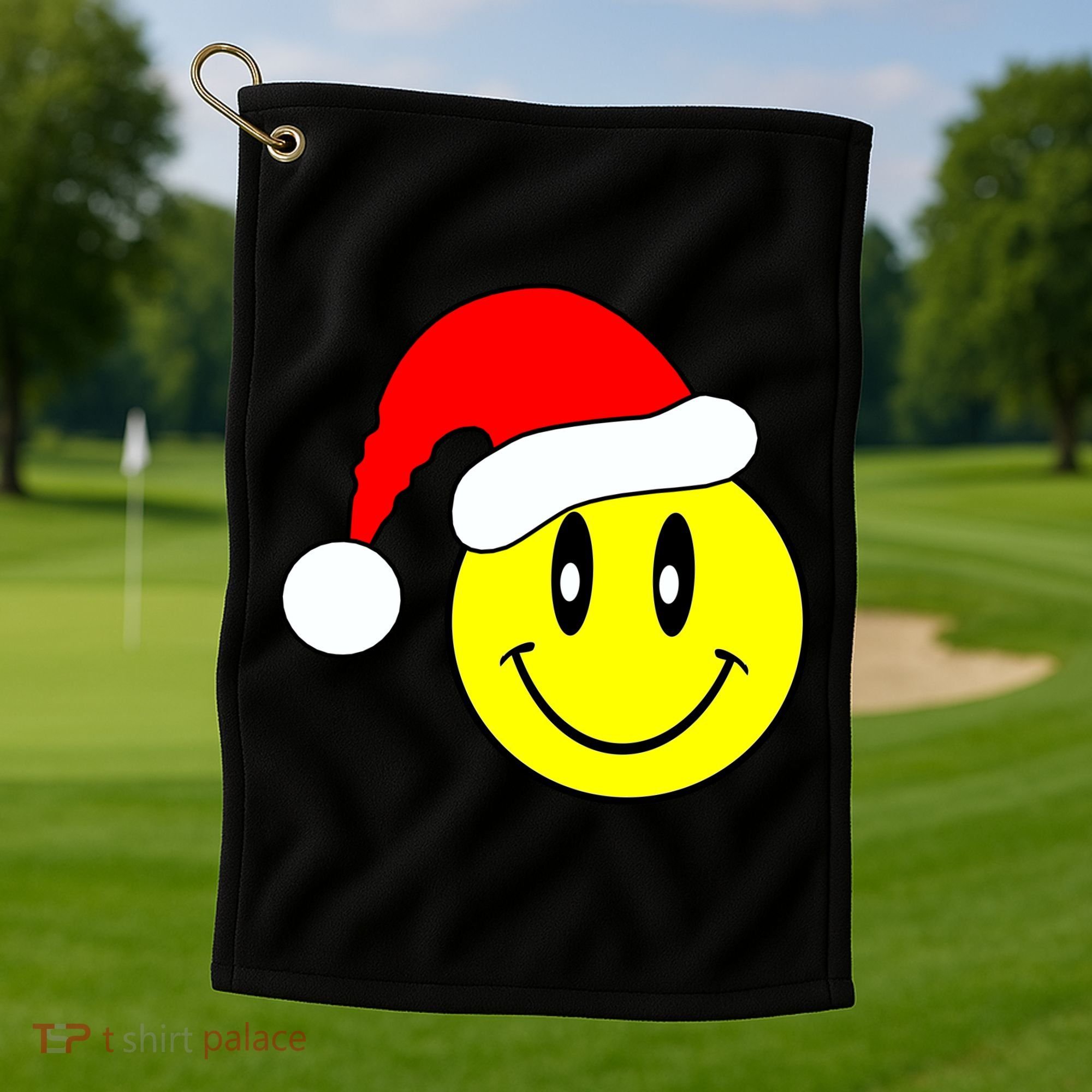 Happy Santa Smile Face Golf Towel