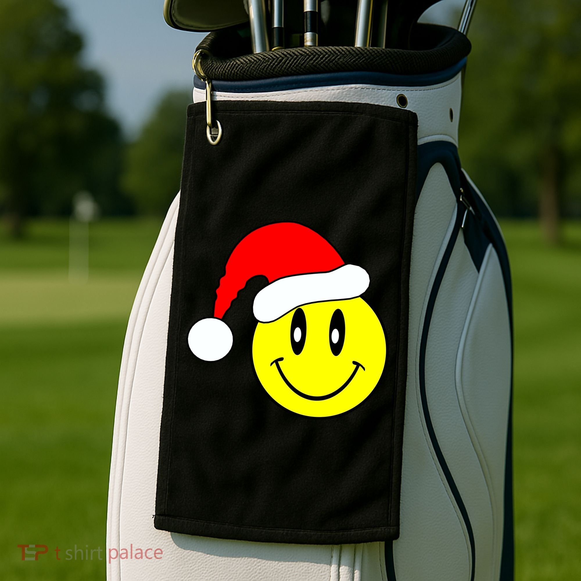 Happy Santa Smile Face Golf Towel