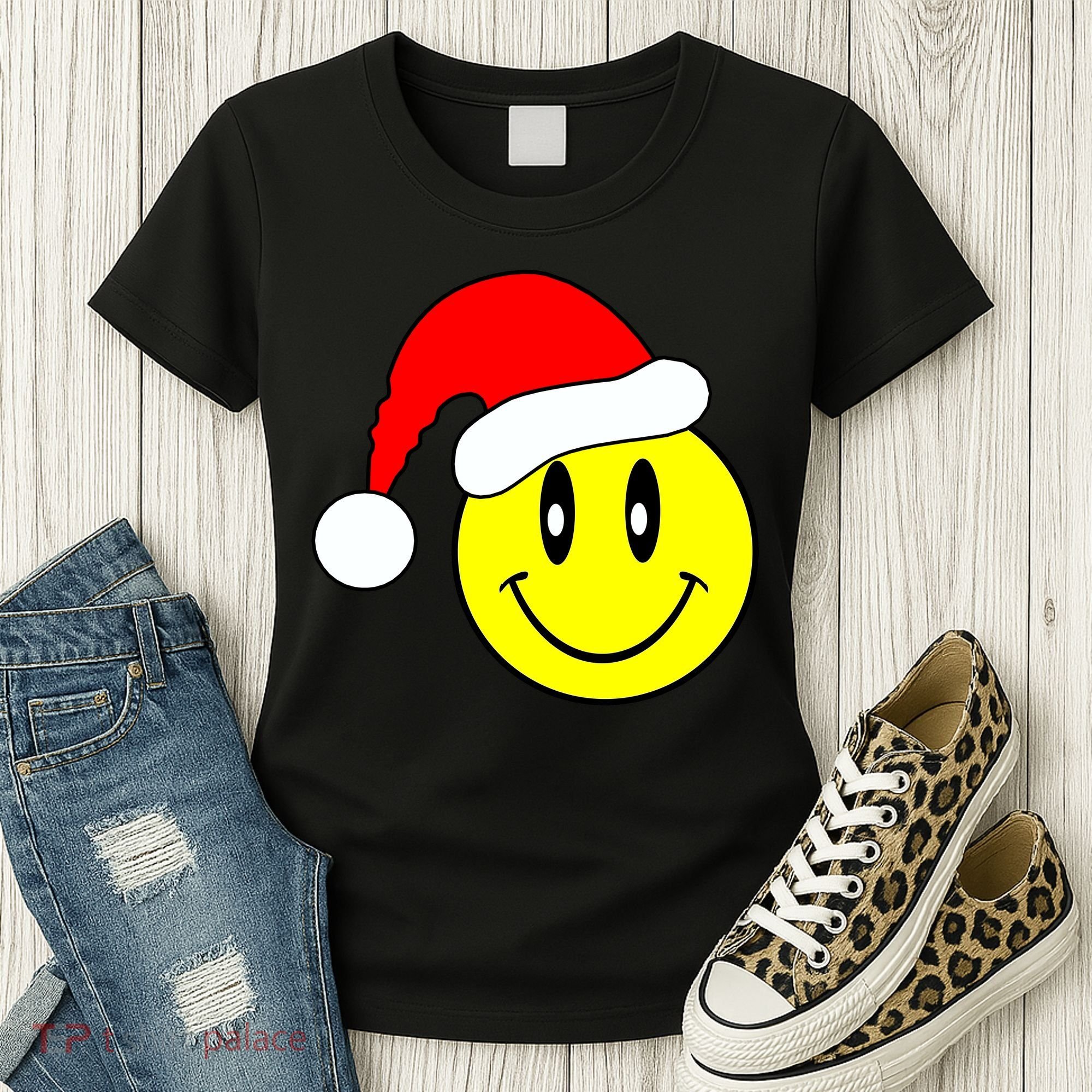Happy Santa Smile Face Women's T-Shirt