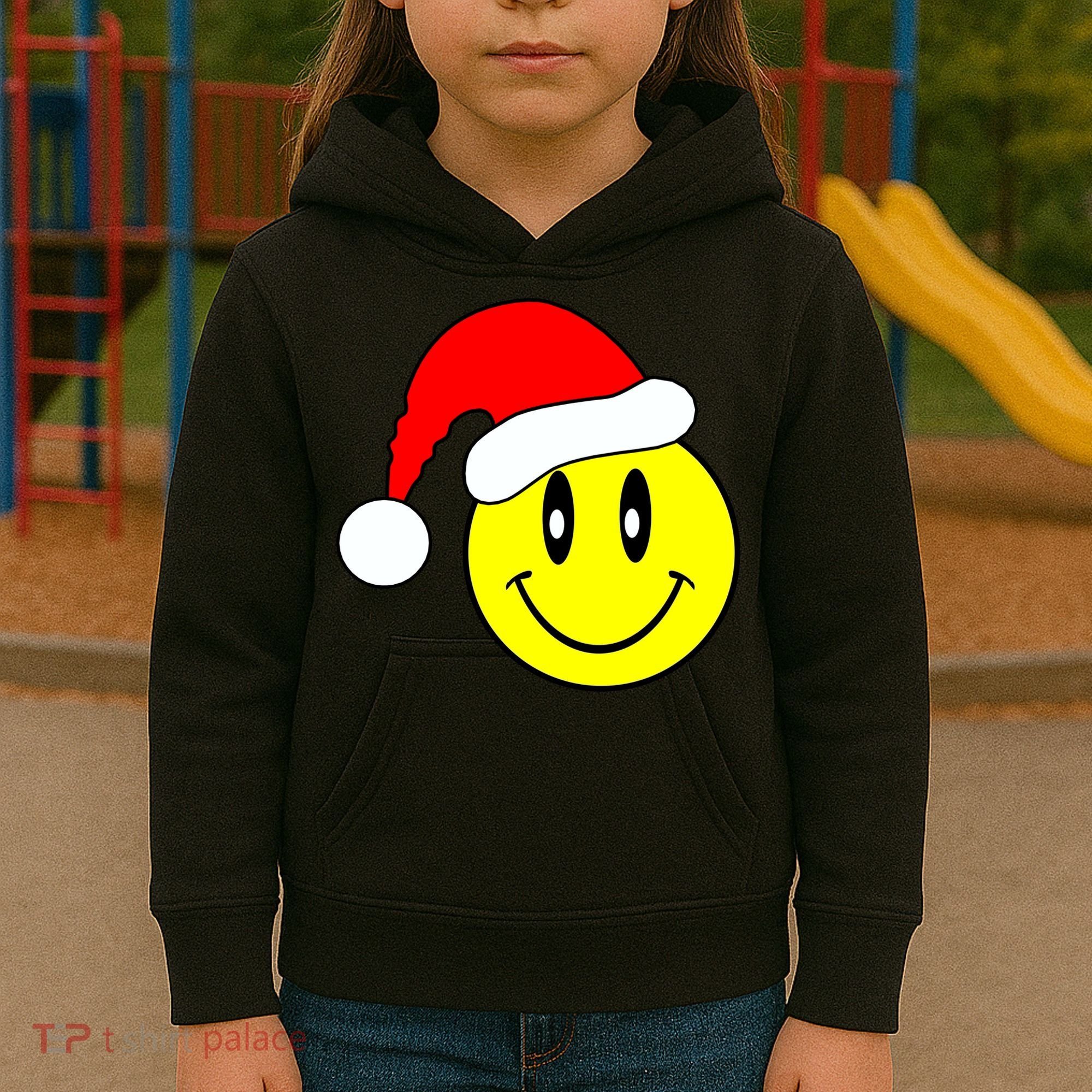 Happy Santa Smile Face Kids Hoodie