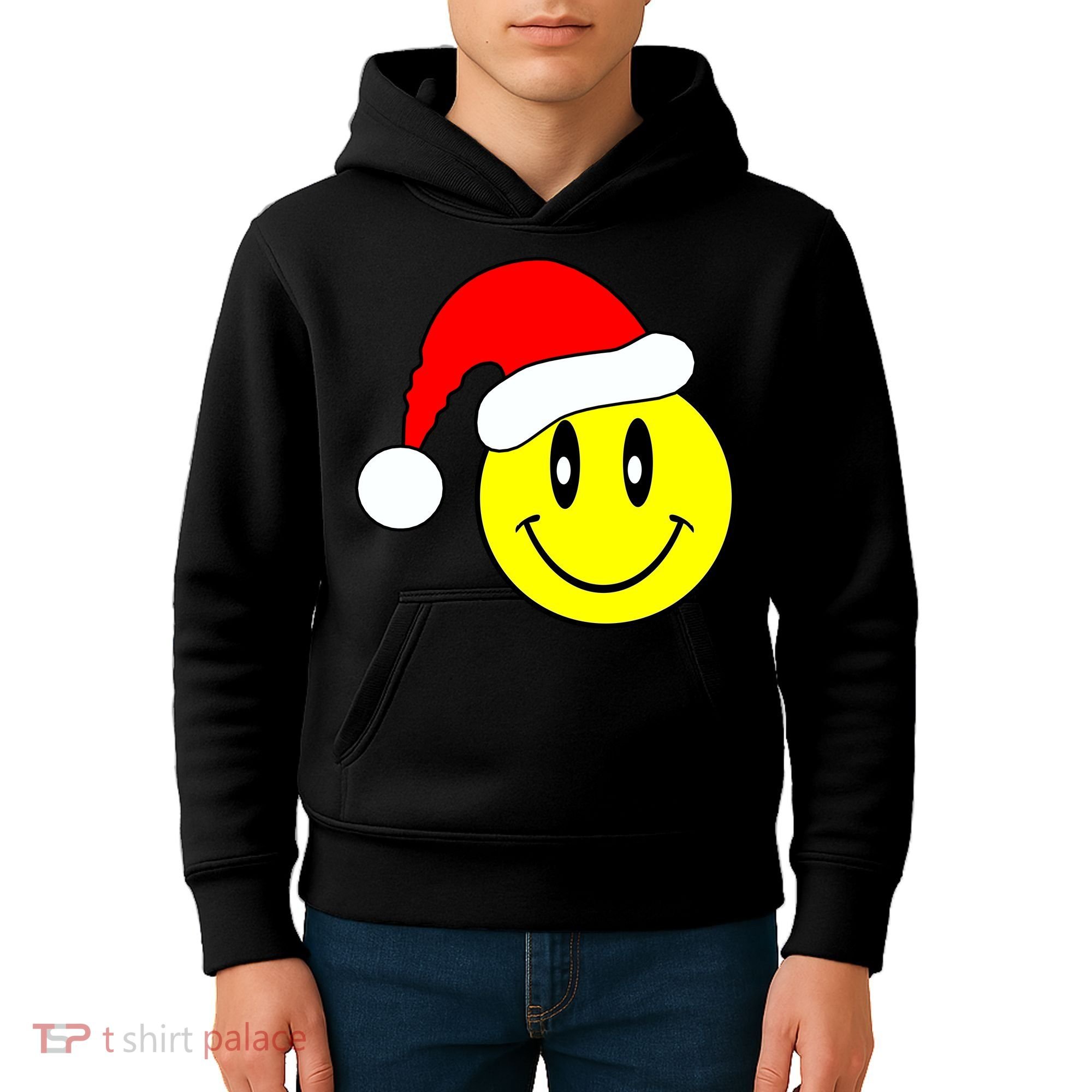 Happy Santa Smile Face Kids Hoodie