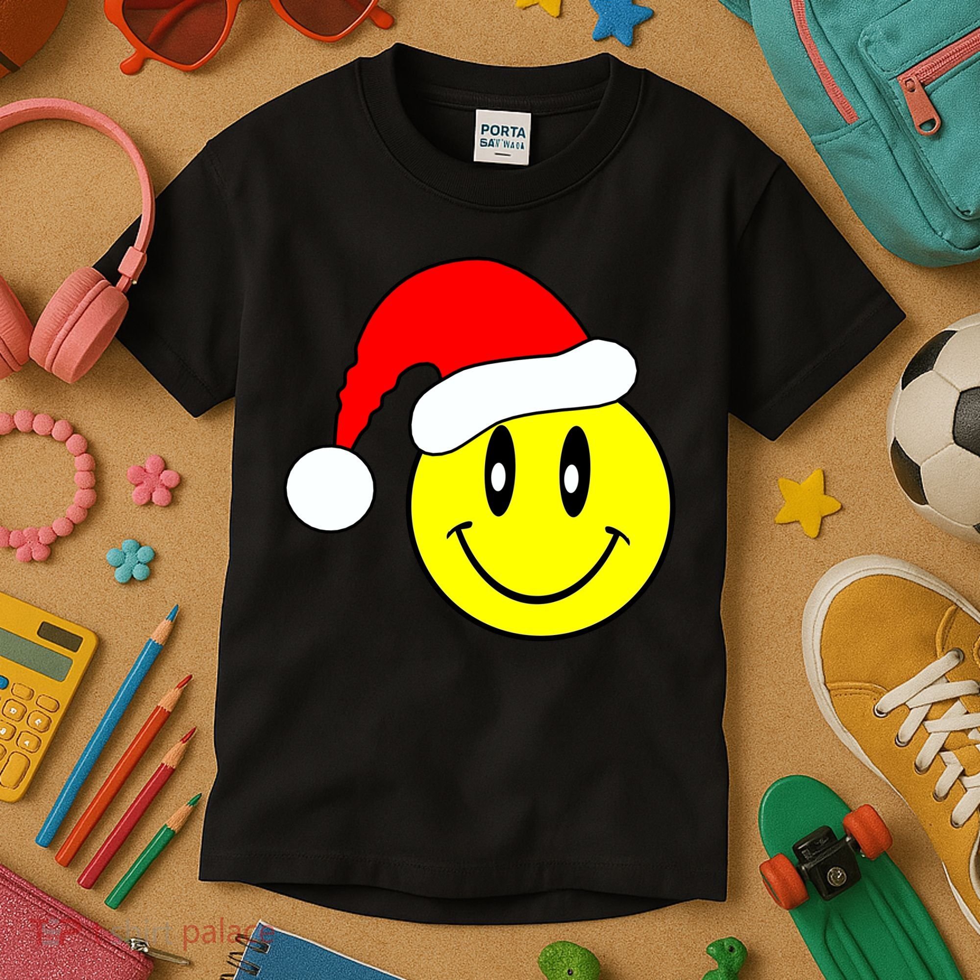 Happy Santa Smile Face Kids T-Shirt