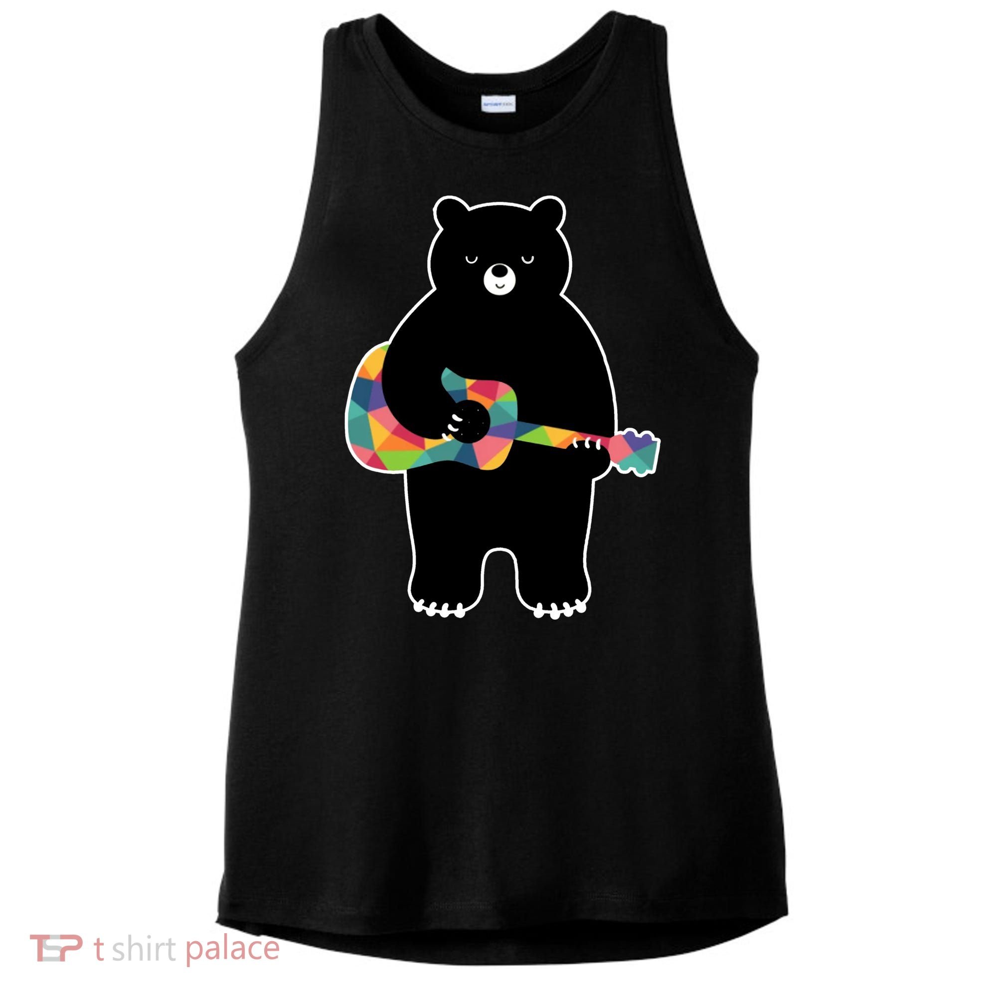 Happy Song Bear Guitar Ladies PosiCharge Tri-Blend Wicking Tank