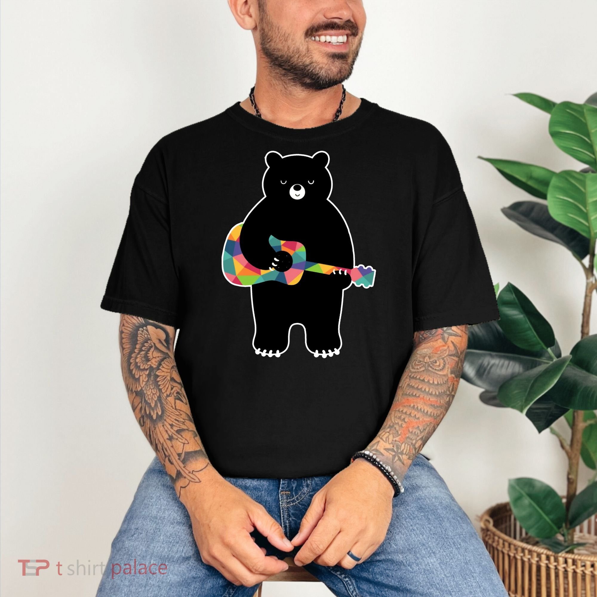 Happy Song Bear Guitar Comfort Colors T-Shirt