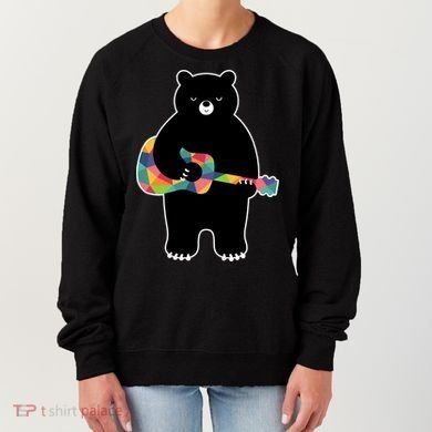 Happy Song Bear Guitar Women's Sweatshirt