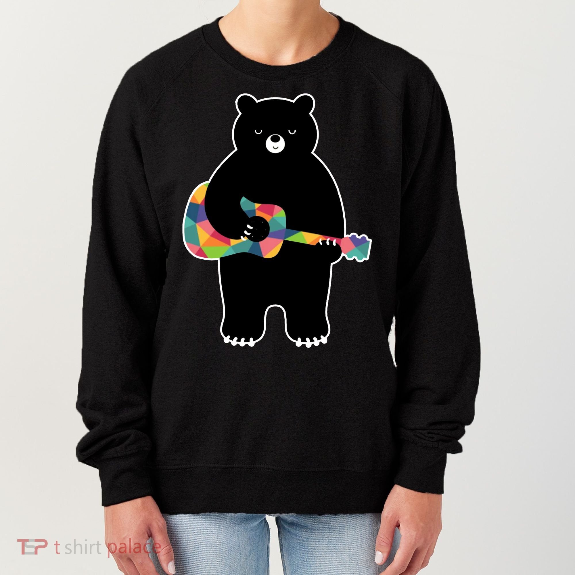 Happy Song Bear Guitar Women's Sweatshirt