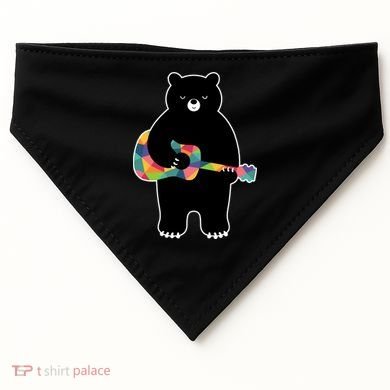 Happy Song Bear Guitar USA-Made Doggie Bandana