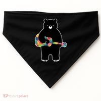 Happy Song Bear Guitar USA-Made Doggie Bandana thumb 0