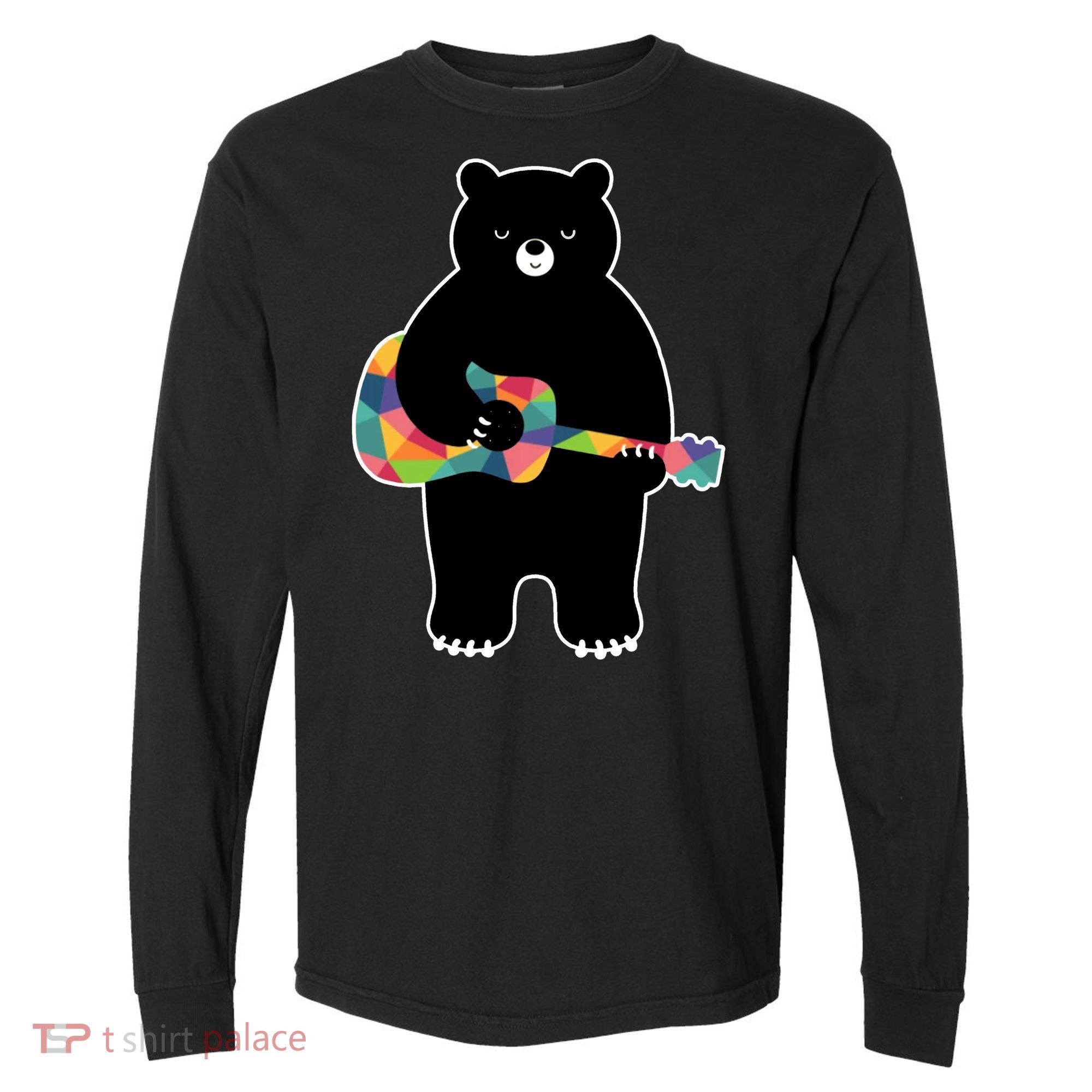 Happy Song Bear Guitar Comfort Colors Heavyweight Long Sleeve T-Shirt