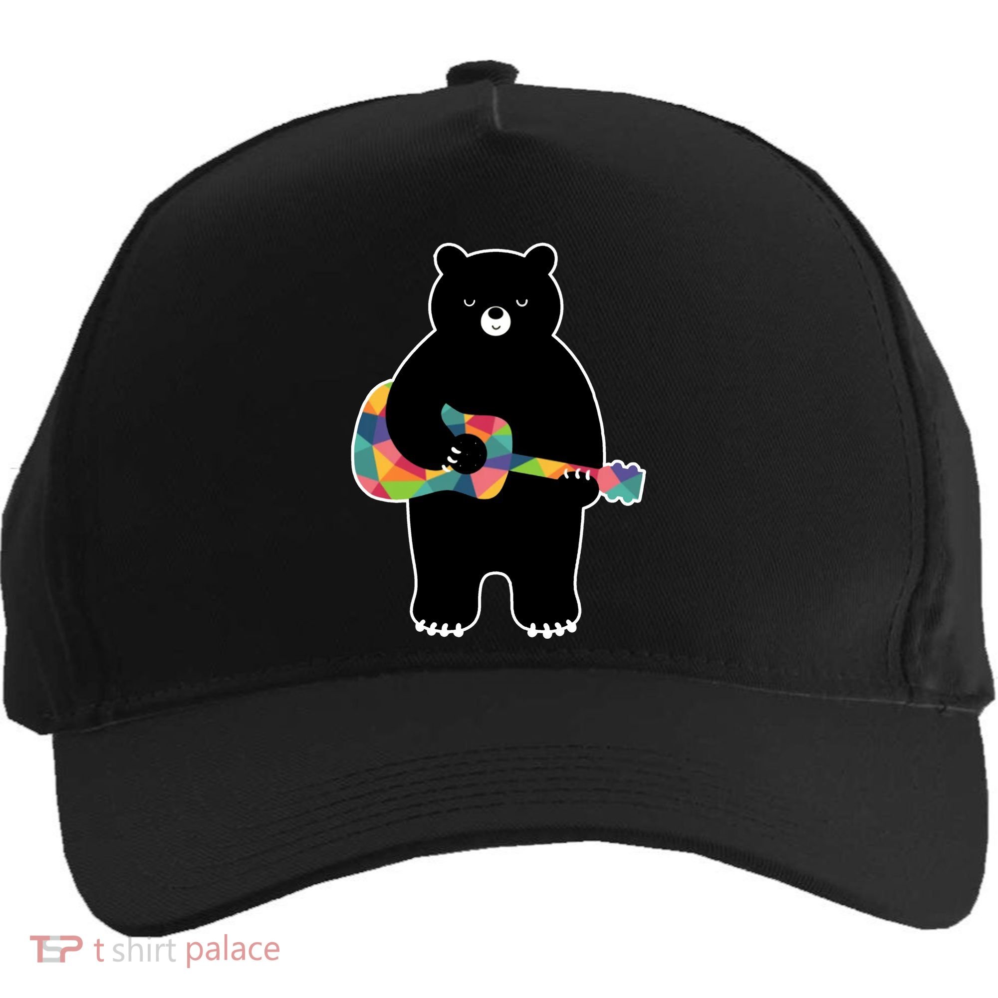 Happy Song Bear Guitar Five-Panel Snapback Cap