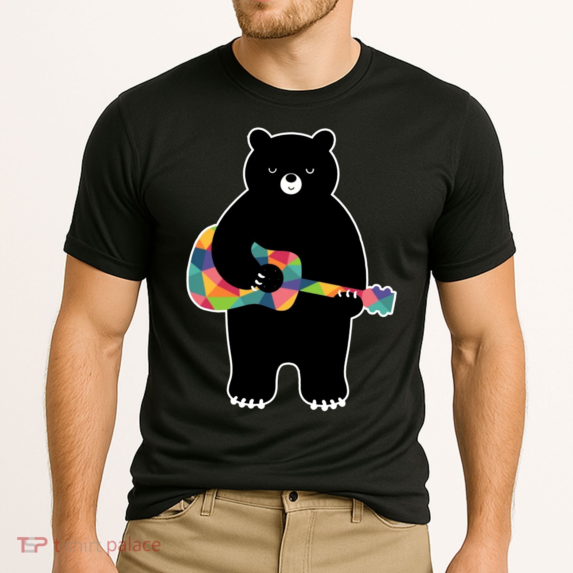 Happy Song Bear Guitar Cooling Performance Crew T-Shirt