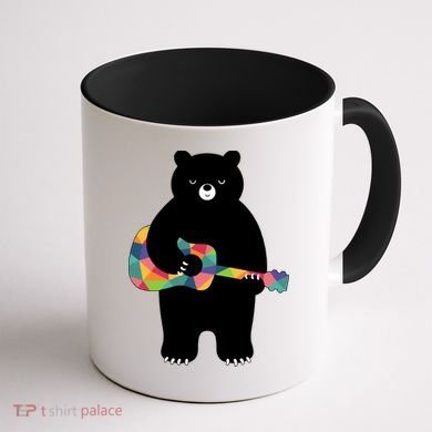 Happy Song Bear Guitar Coffee Mug back