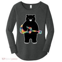 Happy Song Bear Guitar Women's Perfect Tri Tunic Long Sleeve Shirt thumb 0
