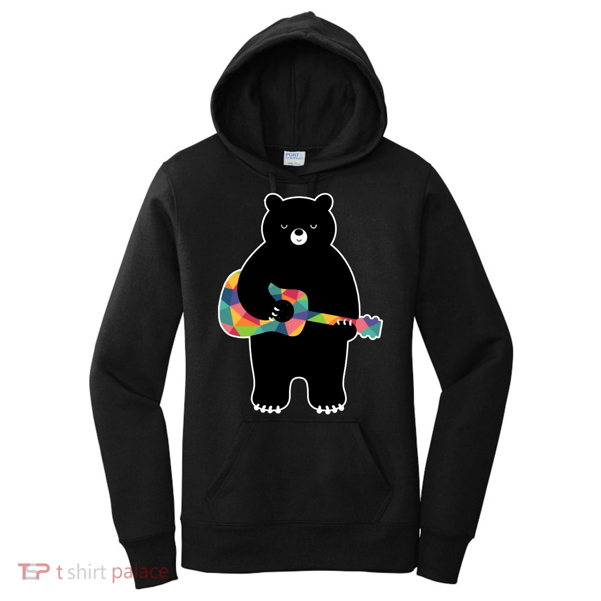 Happy Song Bear Guitar Women's Hoodie