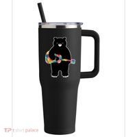 Happy Song Bear Guitar 40oz Vacuum Insulated Stainless Steel Travel Tumbler thumb 0