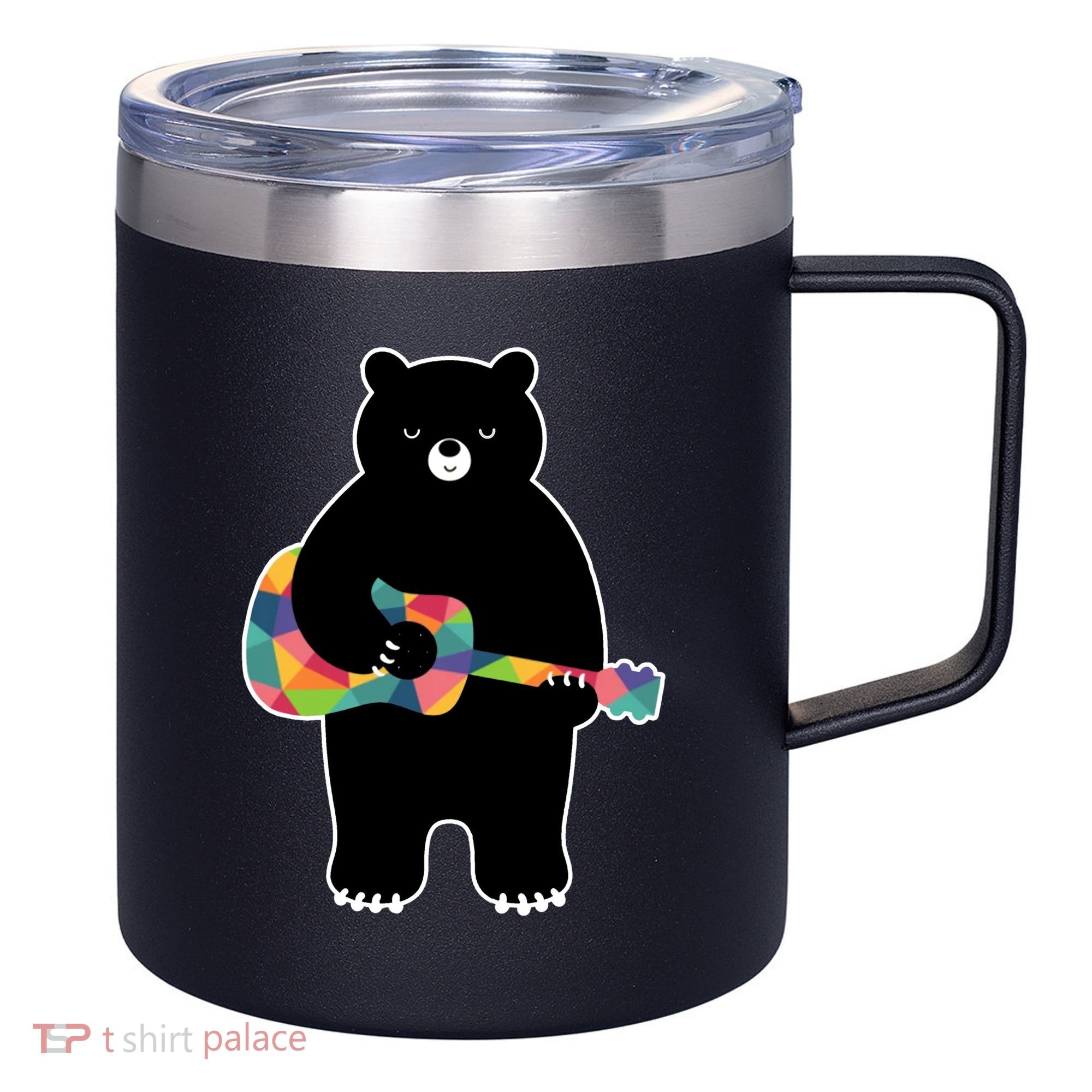Happy Song Bear Guitar 12oz Stainless Steel Coffee Mug