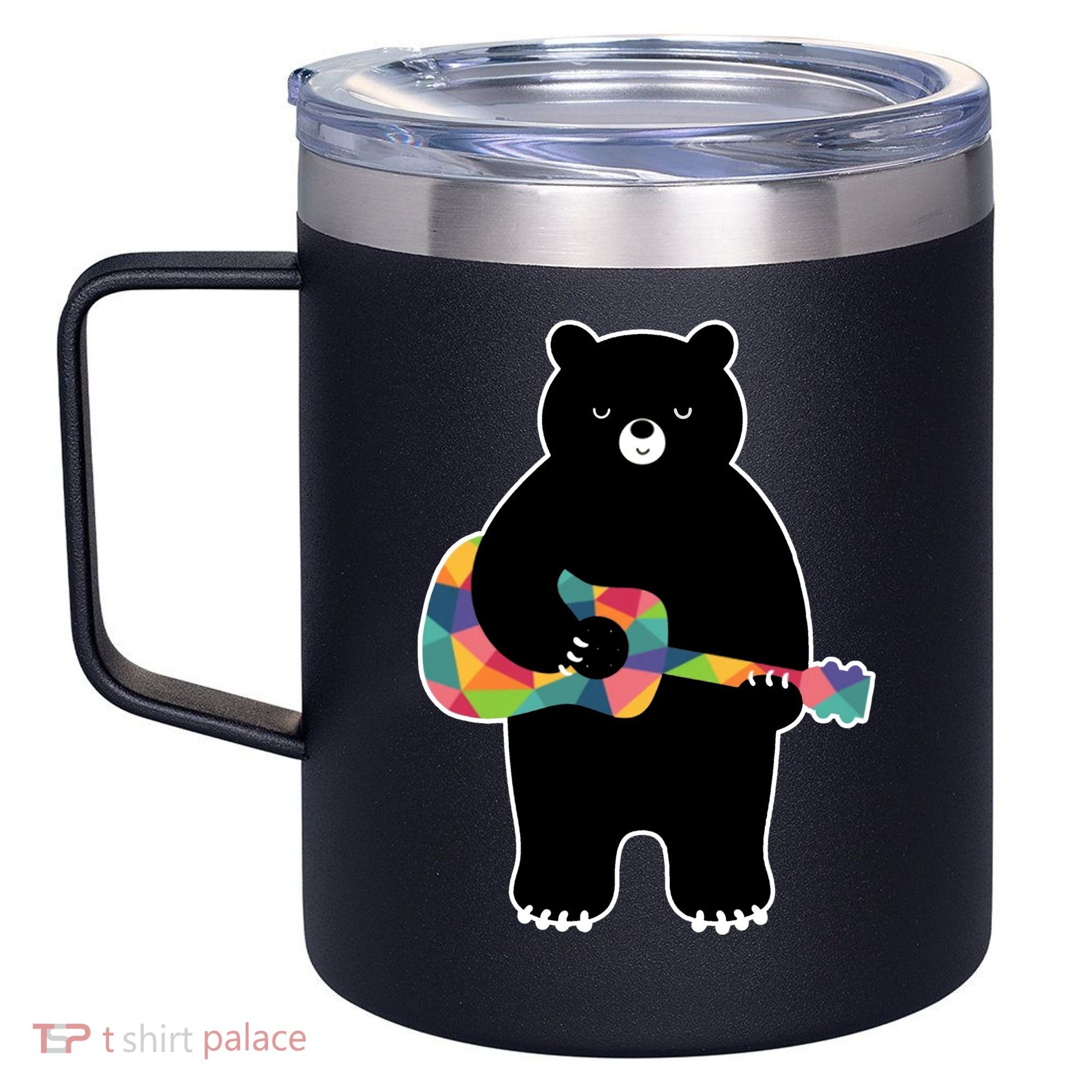 Happy Song Bear Guitar 12oz Stainless Steel Coffee Mug