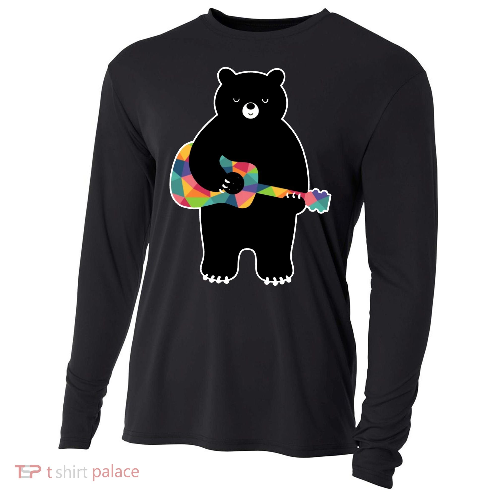 Happy Song Bear Guitar Cooling Performance Long Sleeve Crew