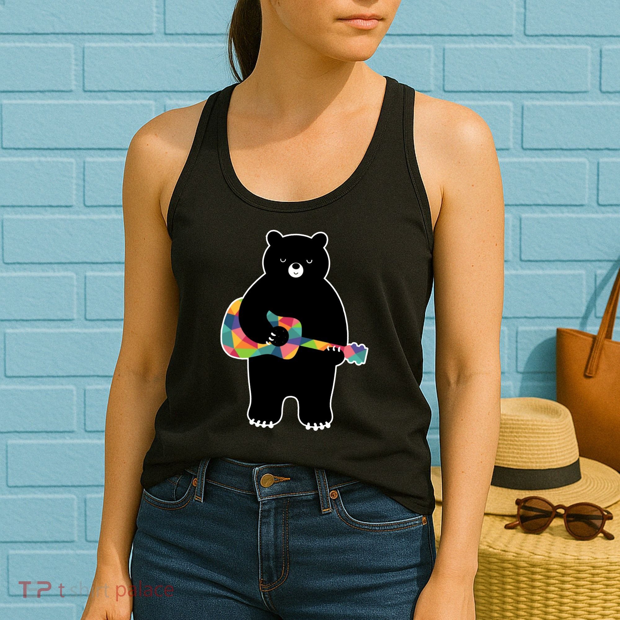 Happy Song Bear Guitar Women's Tank Top