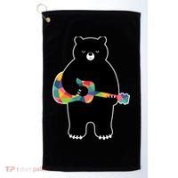 Happy Song Bear Guitar Golf Towel thumb 0