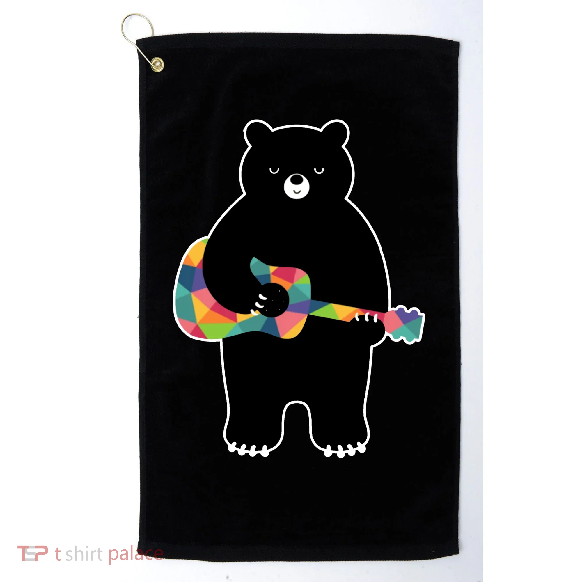 Happy Song Bear Guitar Golf Towel
