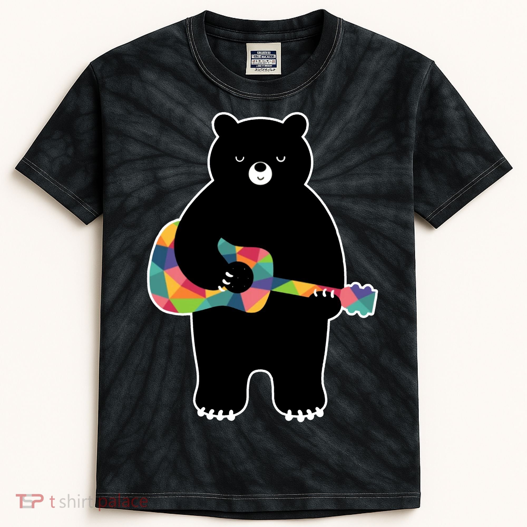 Happy Song Bear Guitar Kids Tie-Dye T-Shirt