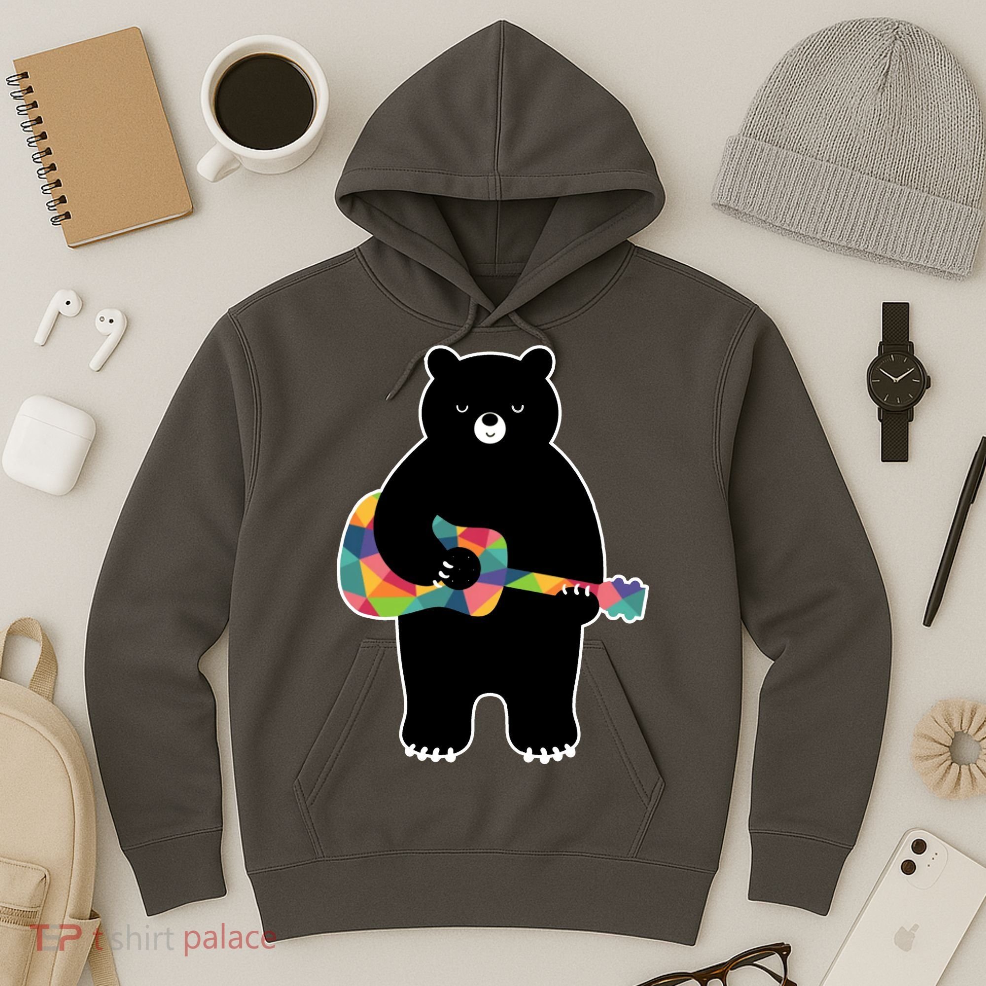 Happy Song Bear Guitar Hoodie