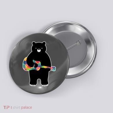 Happy Song Bear Guitar Button