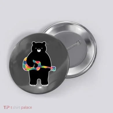 Happy Song Bear Guitar Button