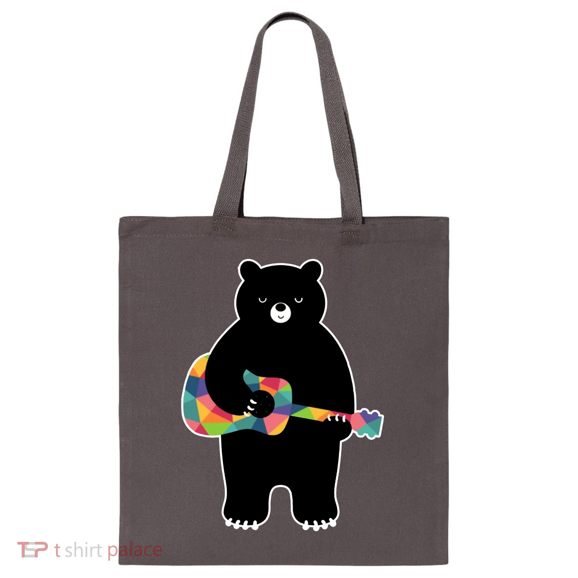 Happy Song Bear Guitar Tote Bag