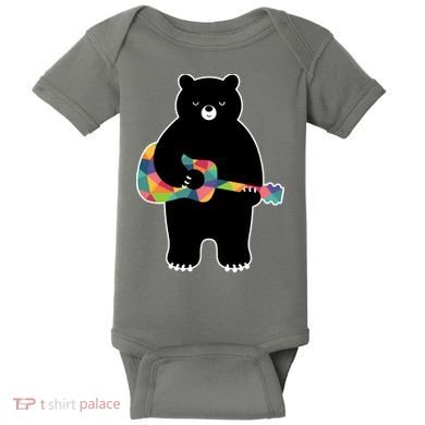 Happy Song Bear Guitar Baby Bodysuit
