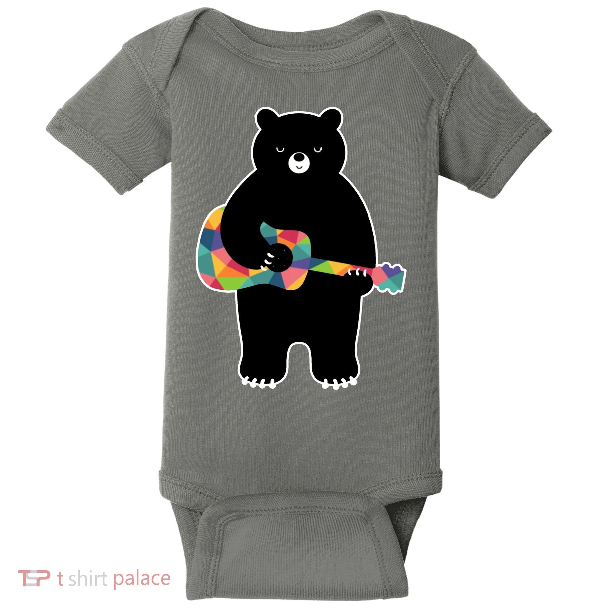 Happy Song Bear Guitar Baby Bodysuit