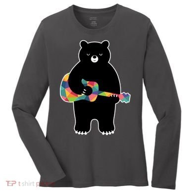 Happy Song Bear Guitar Women's Long Sleeve Shirt