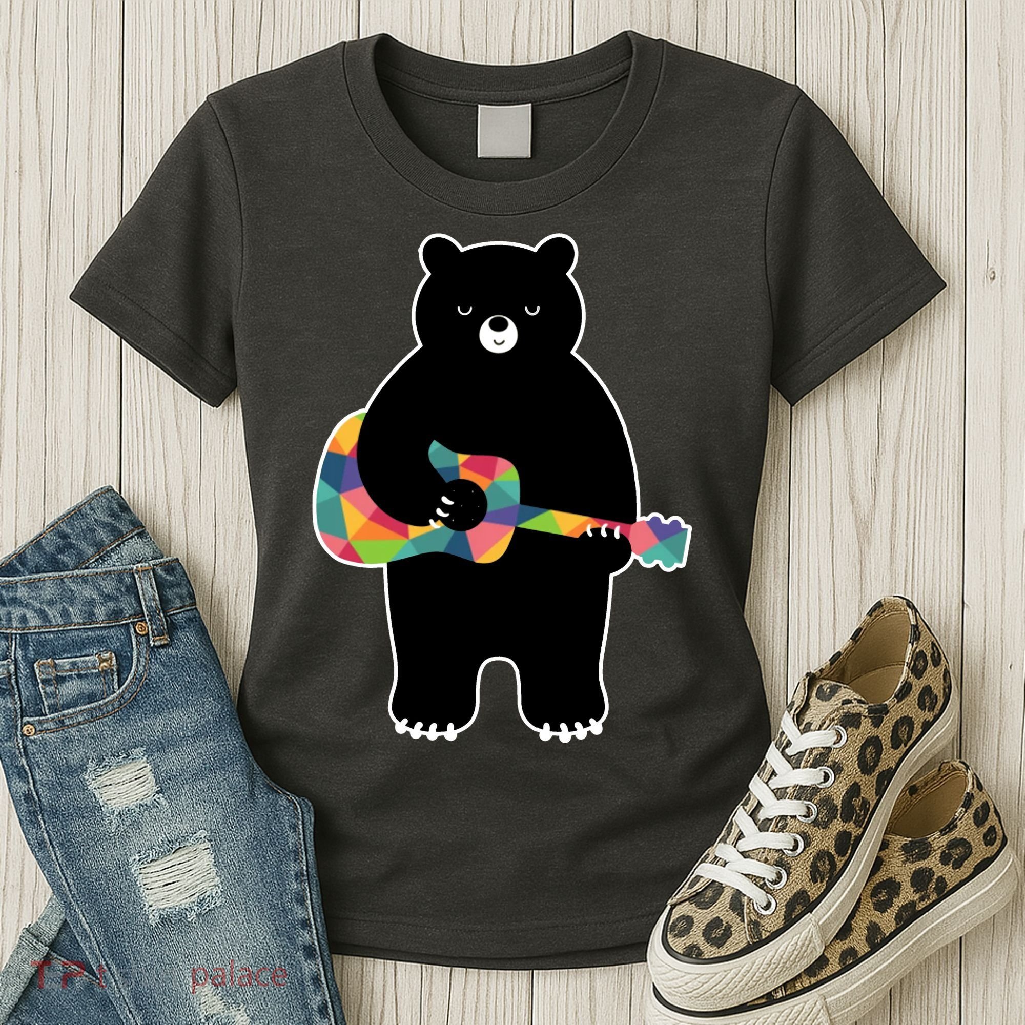 Happy Song Bear Guitar Women's T-Shirt