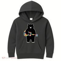 Happy Song Bear Guitar Kids Hoodie thumb 0