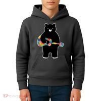Happy Song Bear Guitar Kids Hoodie thumb 4