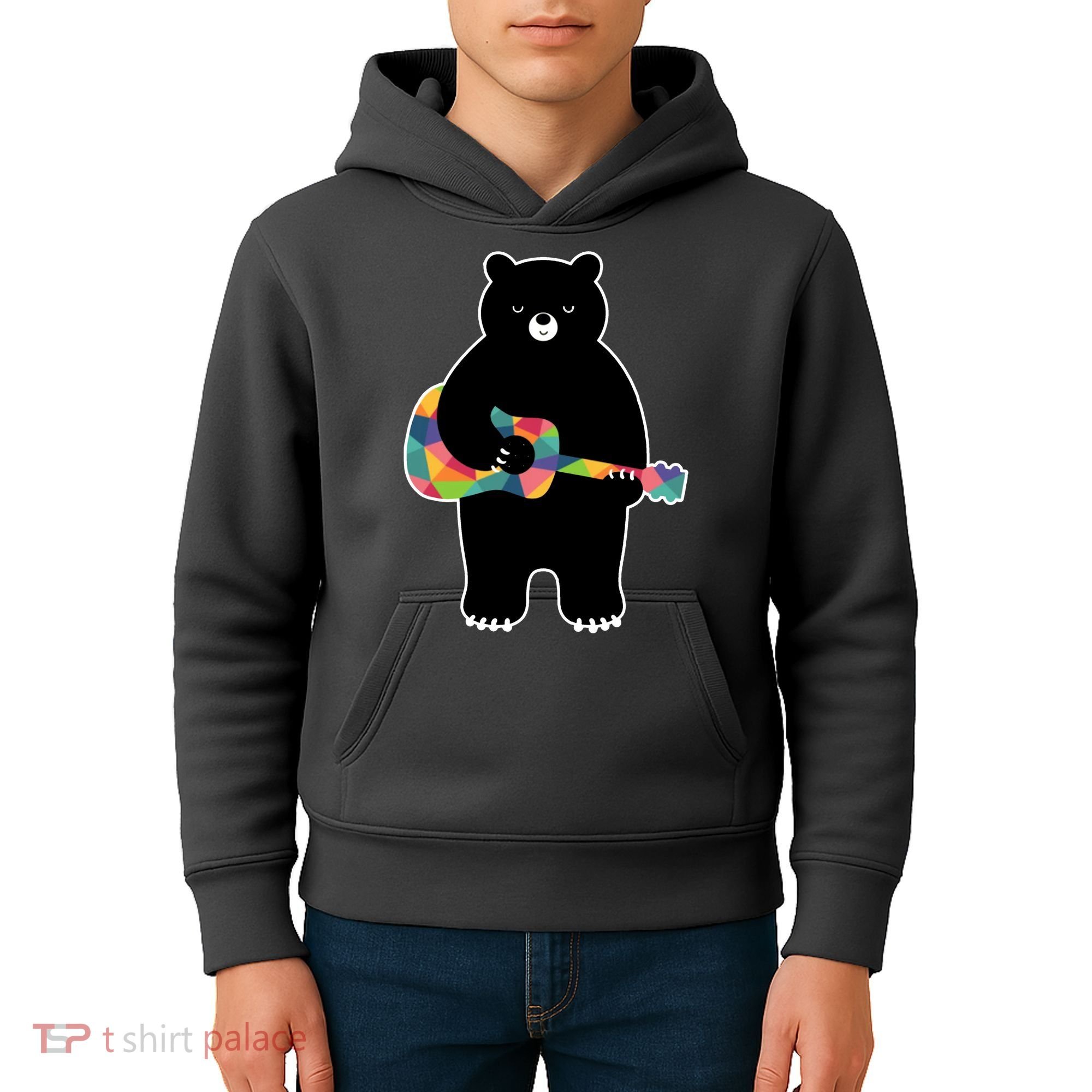 Happy Song Bear Guitar Kids Hoodie