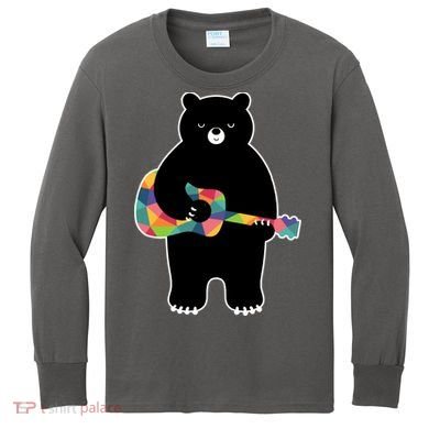 Happy Song Bear Guitar Kids Long Sleeve Shirt