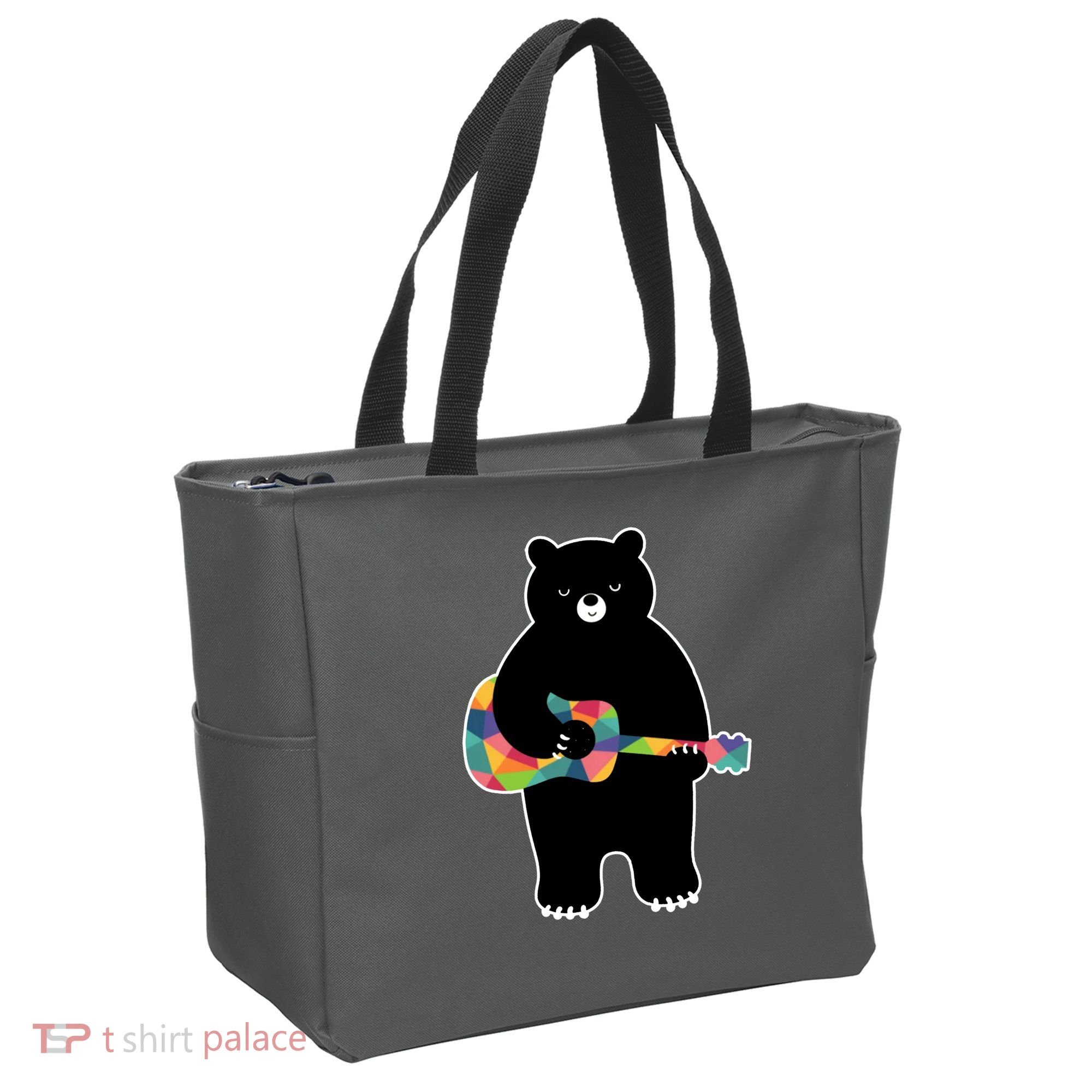 Happy Song Bear Guitar Tote Bag