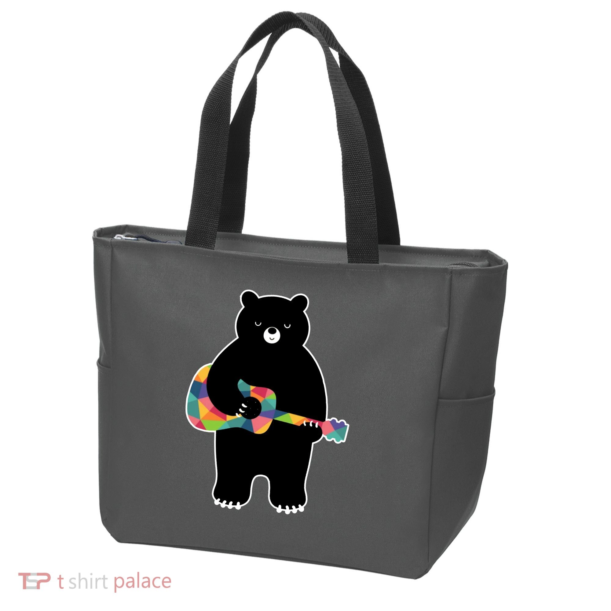 Happy Song Bear Guitar Tote Bag