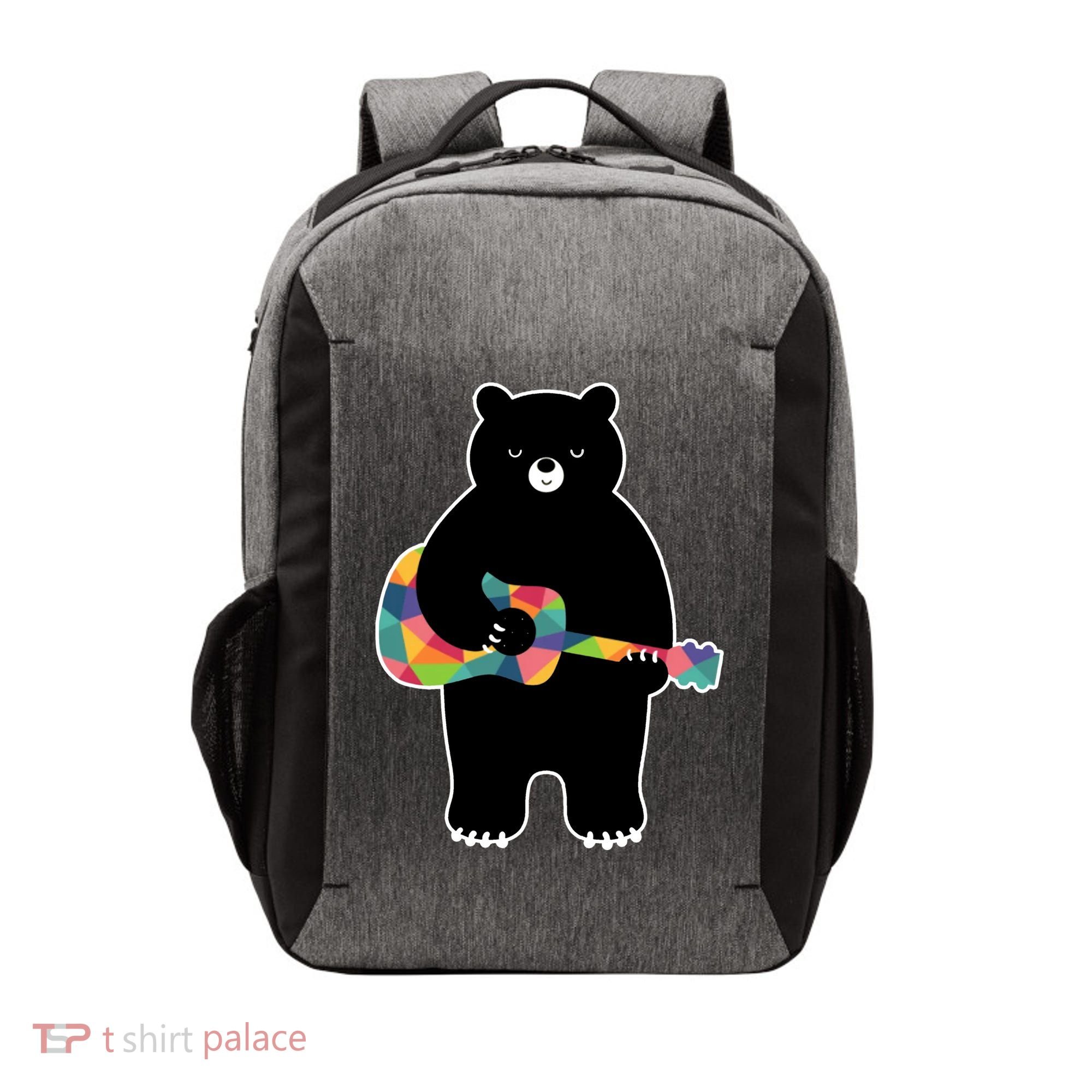 Happy Song Bear Guitar Vector Backpack