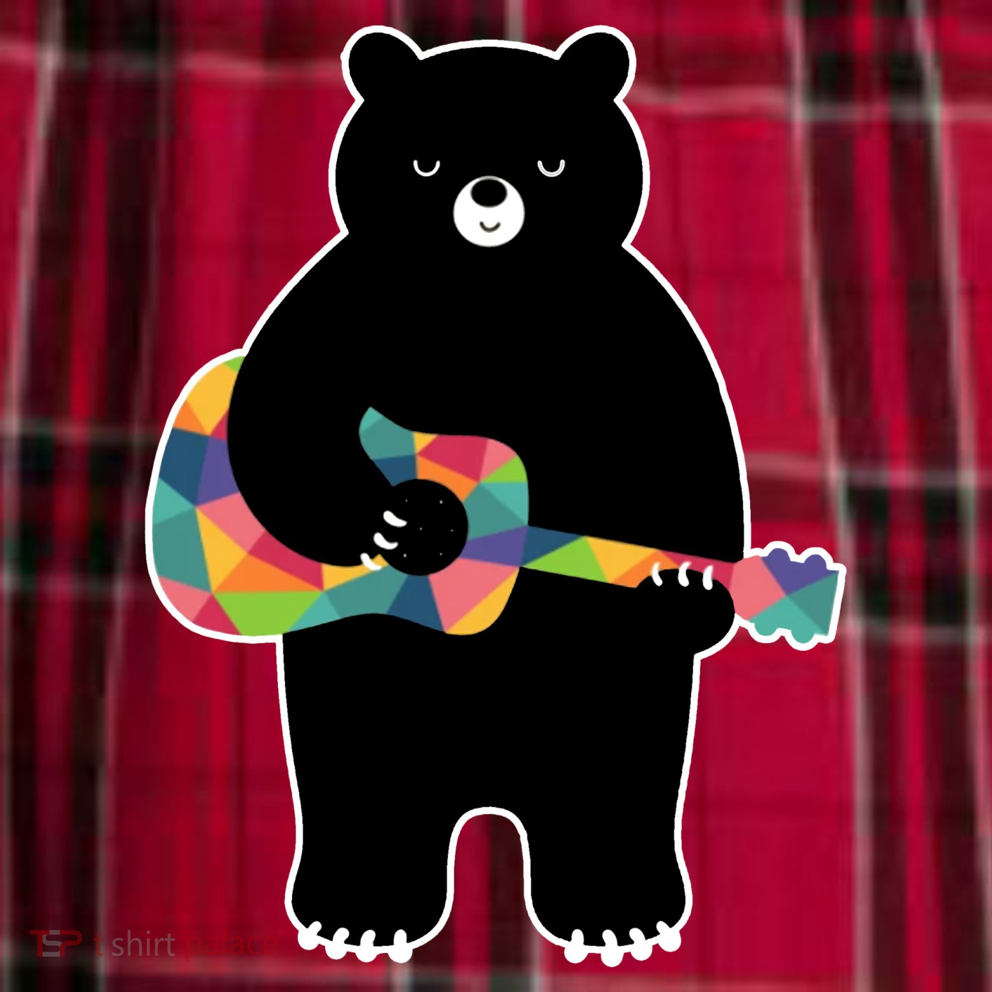 Happy Song Bear Guitar Women's Flannel Plaid Pajama Pants