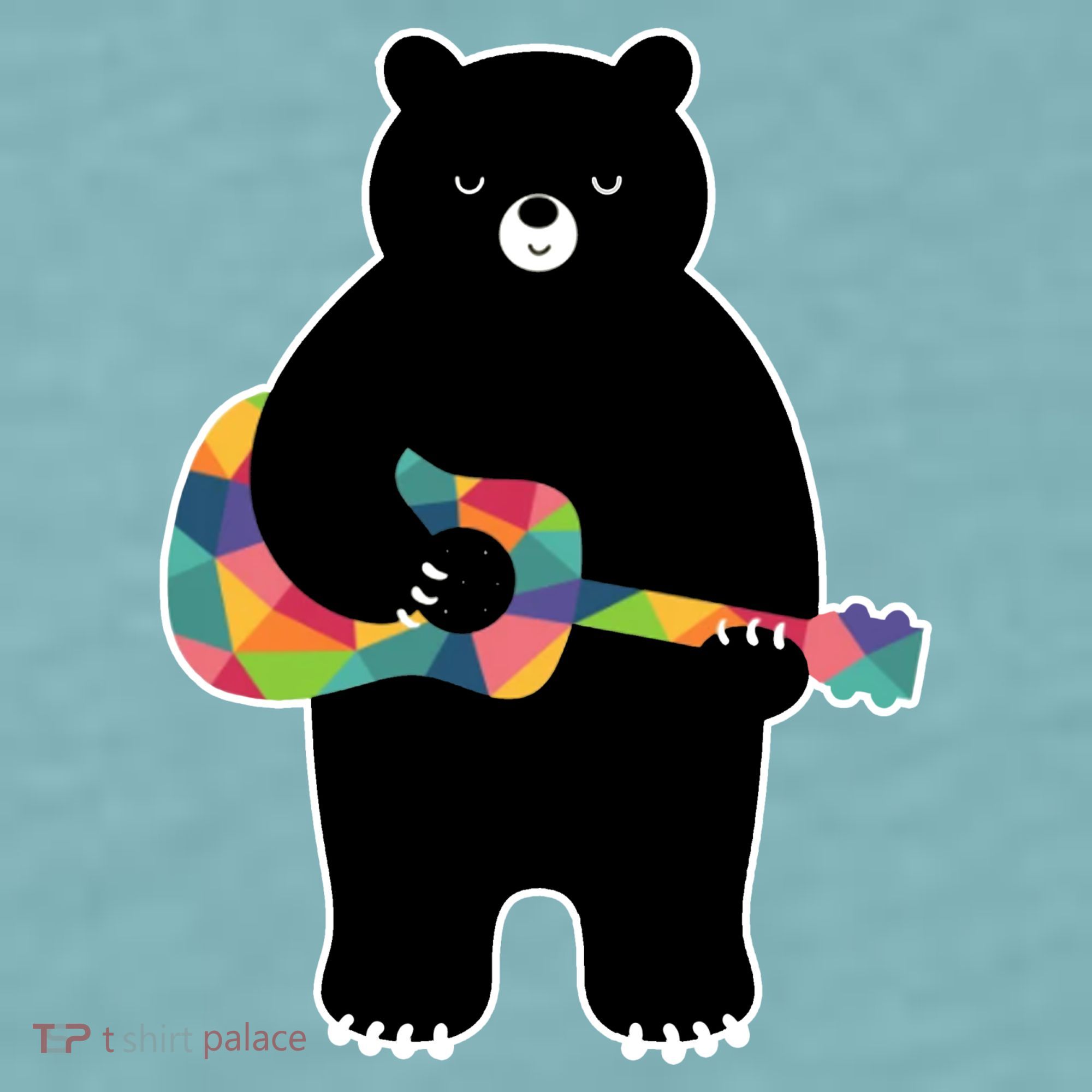 Happy Song Bear Guitar Sueded Cloud Jersey T-Shirt