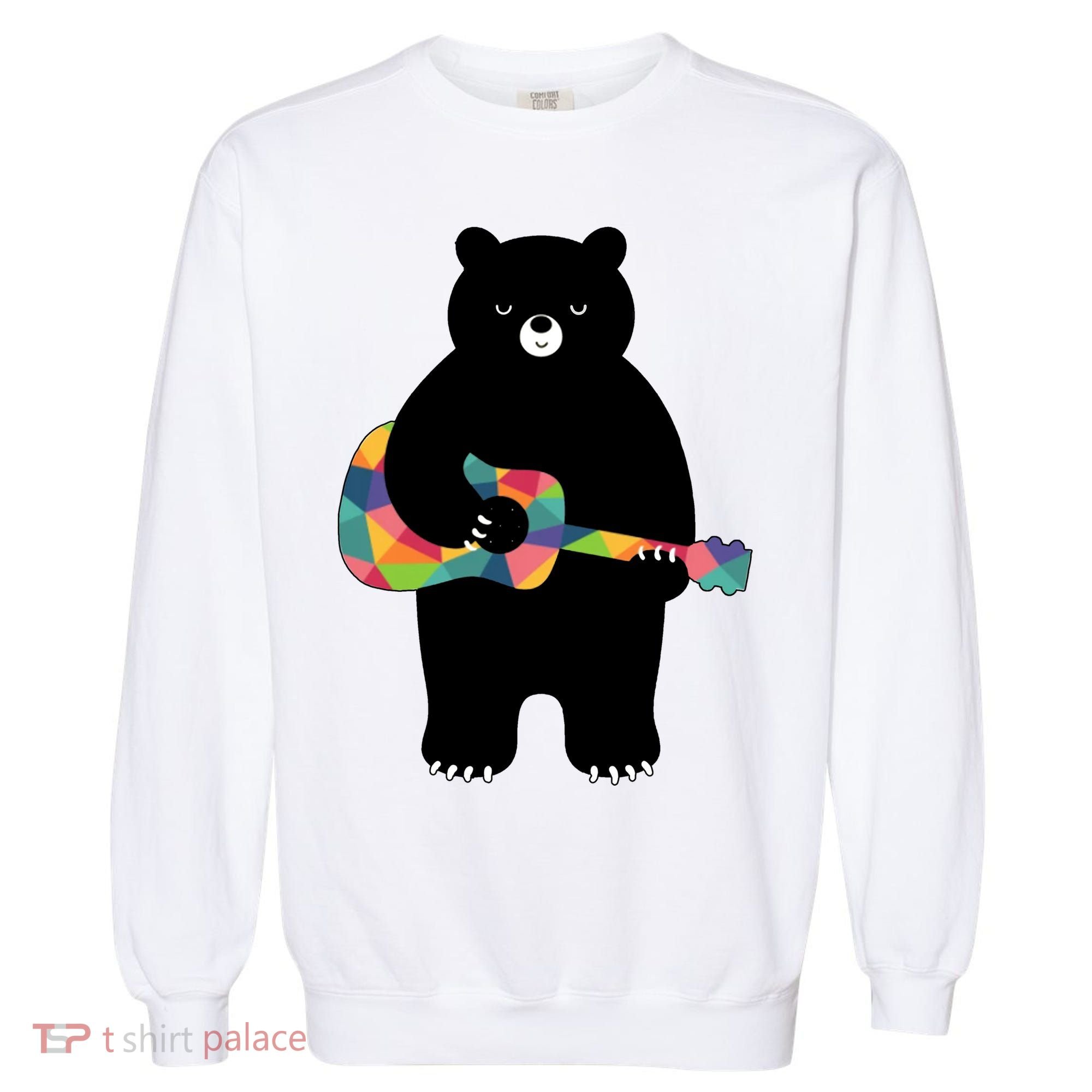 Happy Song Bear Guitar Garment-Dyed Sweatshirt