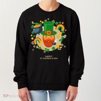 Happy St. Patrack's Day Leprechaun Smoking Pipe Women's Sweatshirt thumb 0