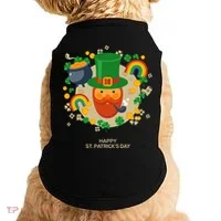 Happy St. Patrack's Day Leprechaun Smoking Pipe Doggie Tank thumb 0