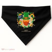 Happy St. Patrack's Day Leprechaun Smoking Pipe USA-Made Doggie Bandana thumb 0