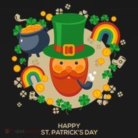 Happy St. Patrack's Day Leprechaun Smoking Pipe Backpack thumb 2