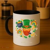 Happy St. Patrack's Day Leprechaun Smoking Pipe Coffee Mug thumb 4