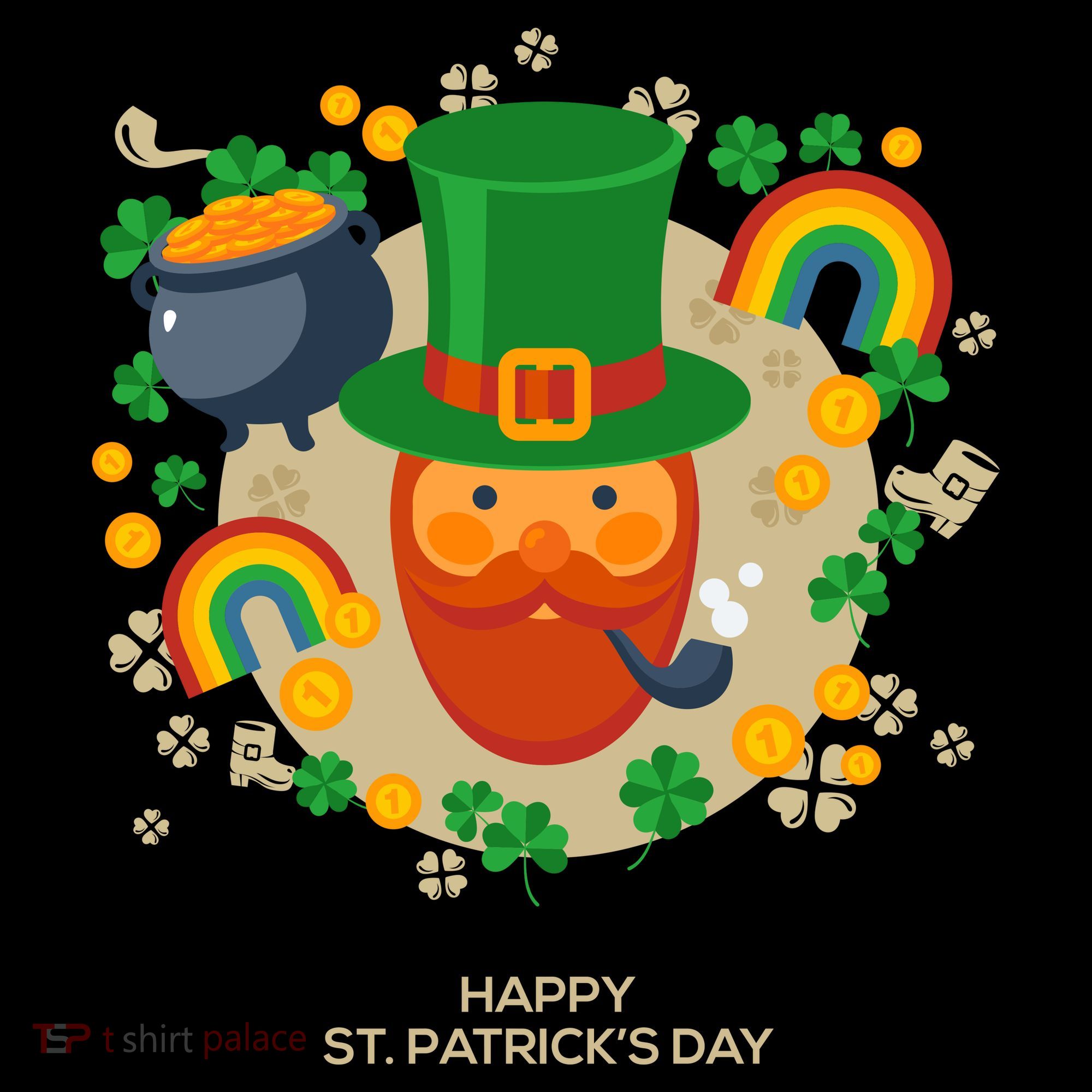 Happy St. Patrack's Day Leprechaun Smoking Pipe Coffee Mug